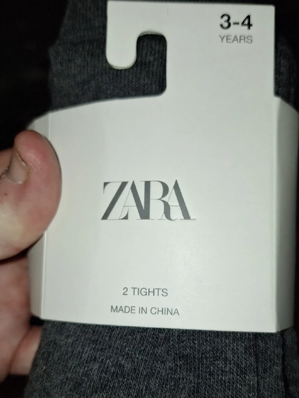 ZARA Gray & Black Kids' Tights - Pack of 2